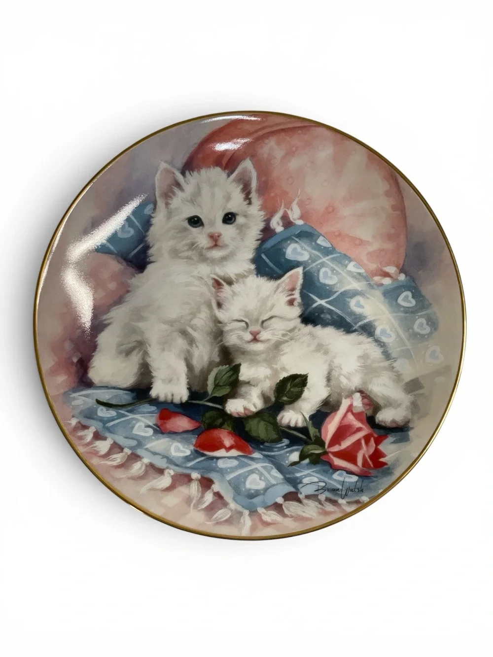 Vintage Franklin Mint Kitten Collector Plates - Pair Set of 2